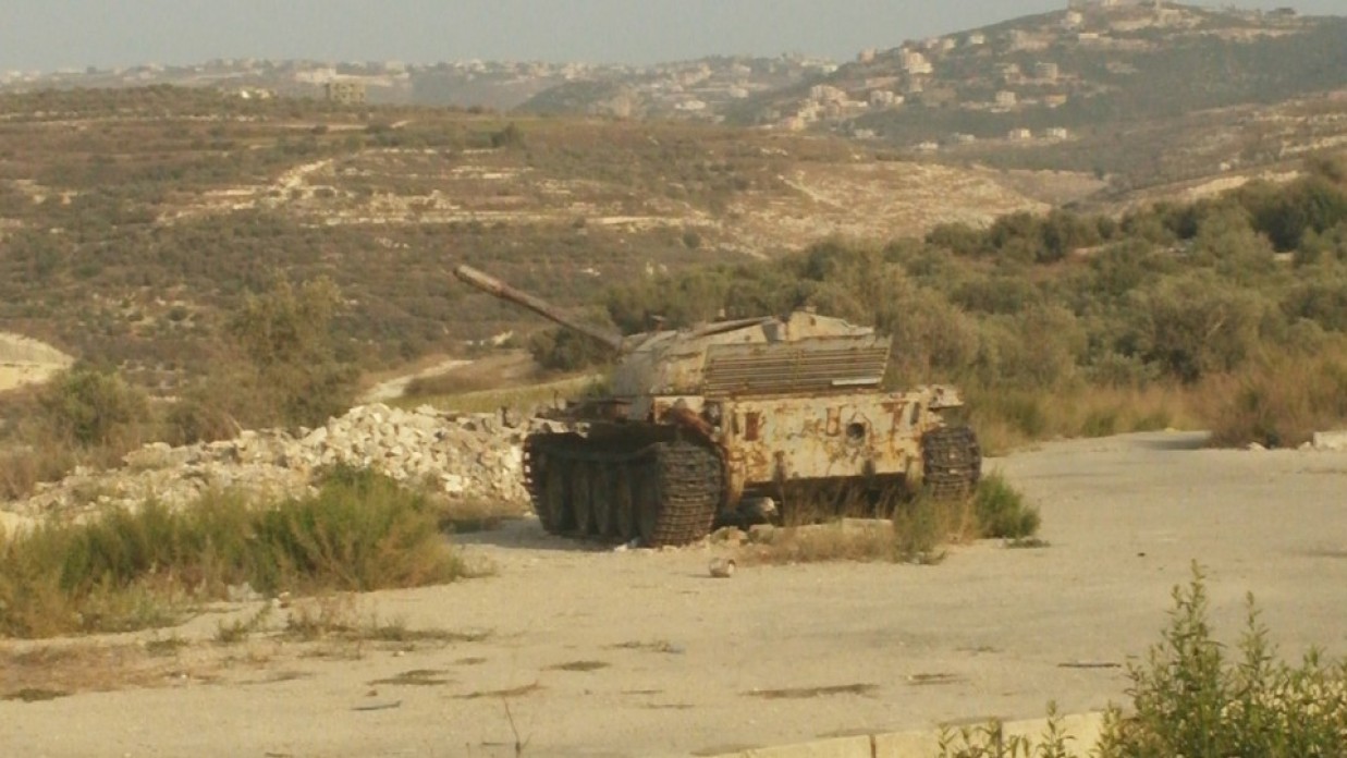 Image of the  only Israeli tank you can still find in Lebanon since “Operation Grapes of Wrath" in 1996